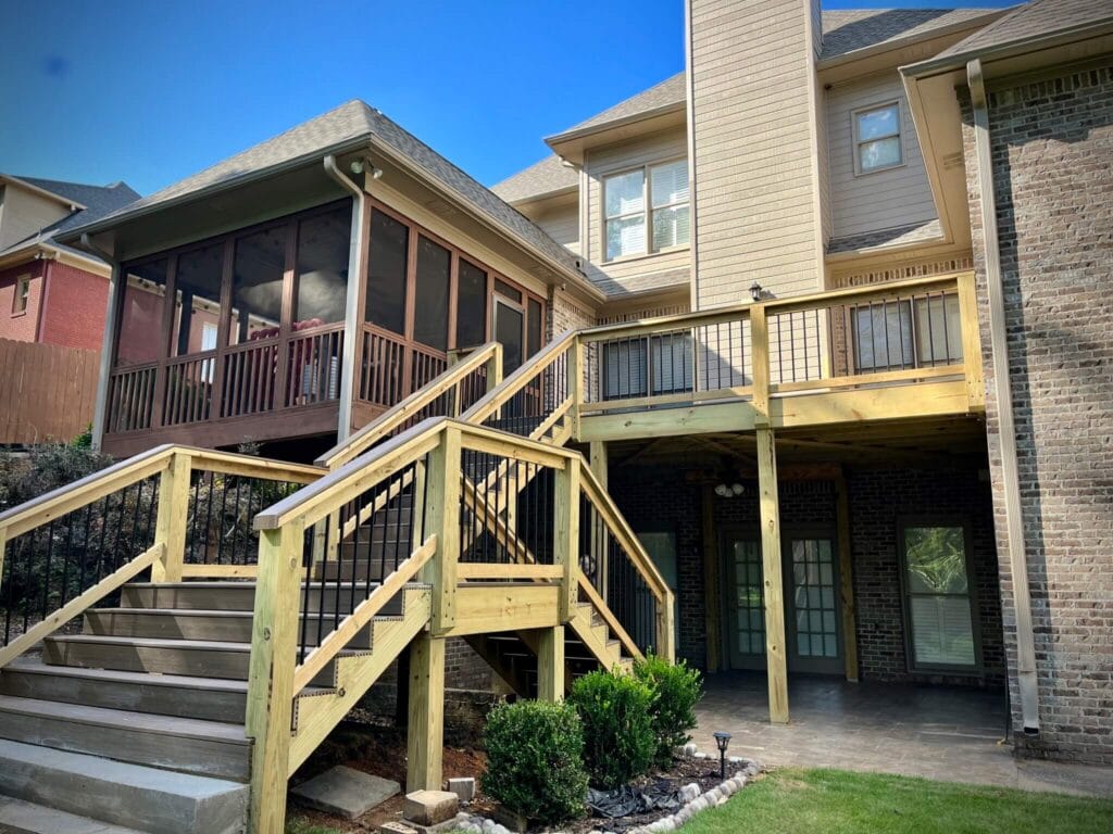 House in Helena, AL, with a new deck